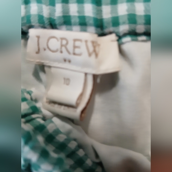 J. Crew 100% Cotton Green Gingham Midi Skirt Womens Size 10 - Picture 2 of 4